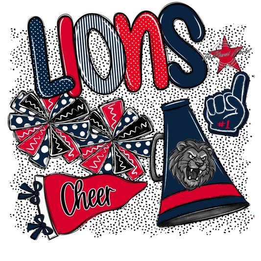 Lions Cheer Spirit-Navy & Red