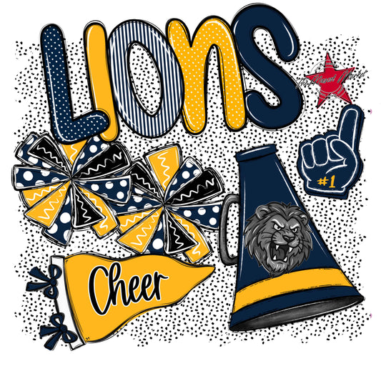 Lions Cheer Spirit-Navy & Yellow