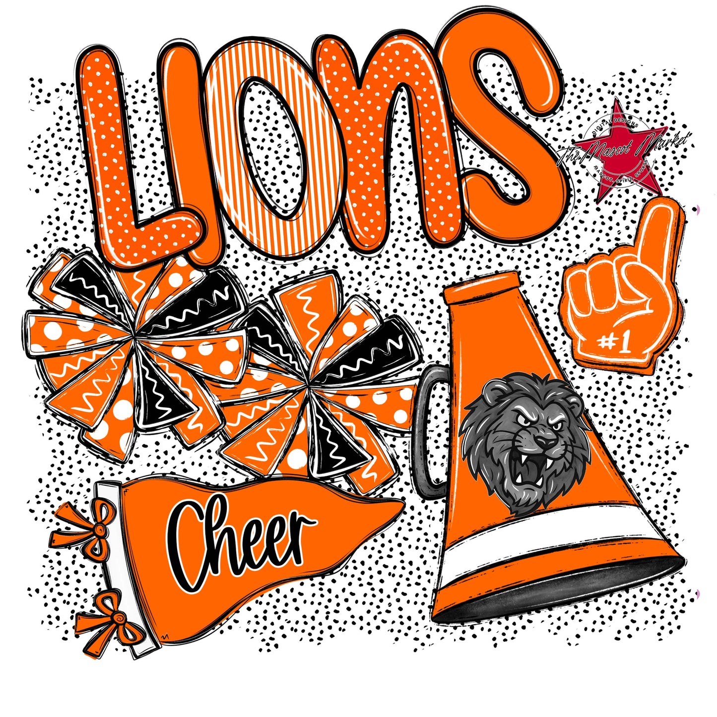 Lions Cheer Spirit-Orange