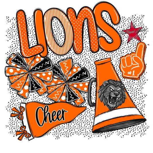 Lions Cheer Spirit-Orange