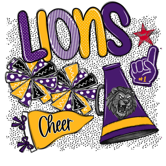 Lions Cheer Spirit-Purple & Yellow