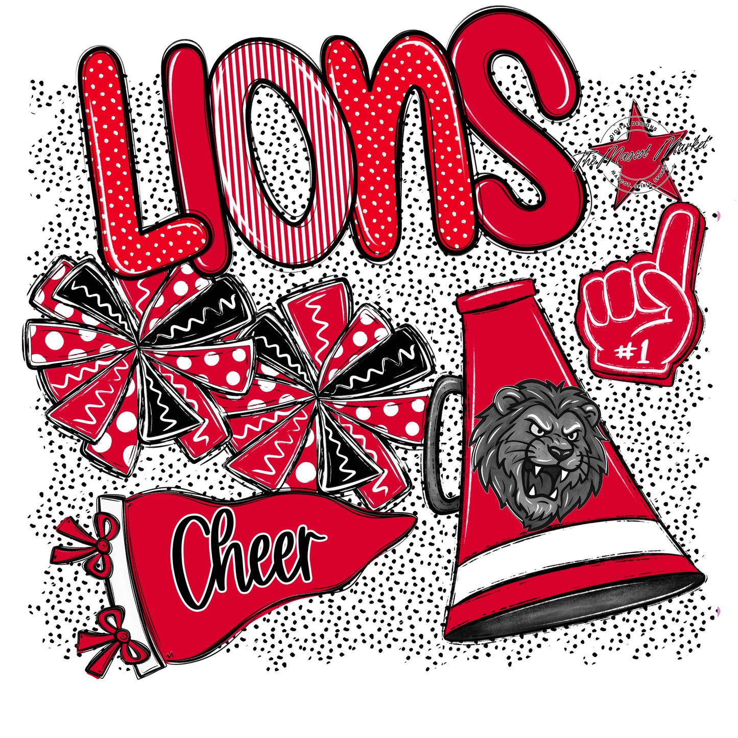 Lions Cheer Spirit-Red