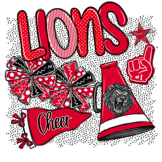 Lions Cheer Spirit-Red
