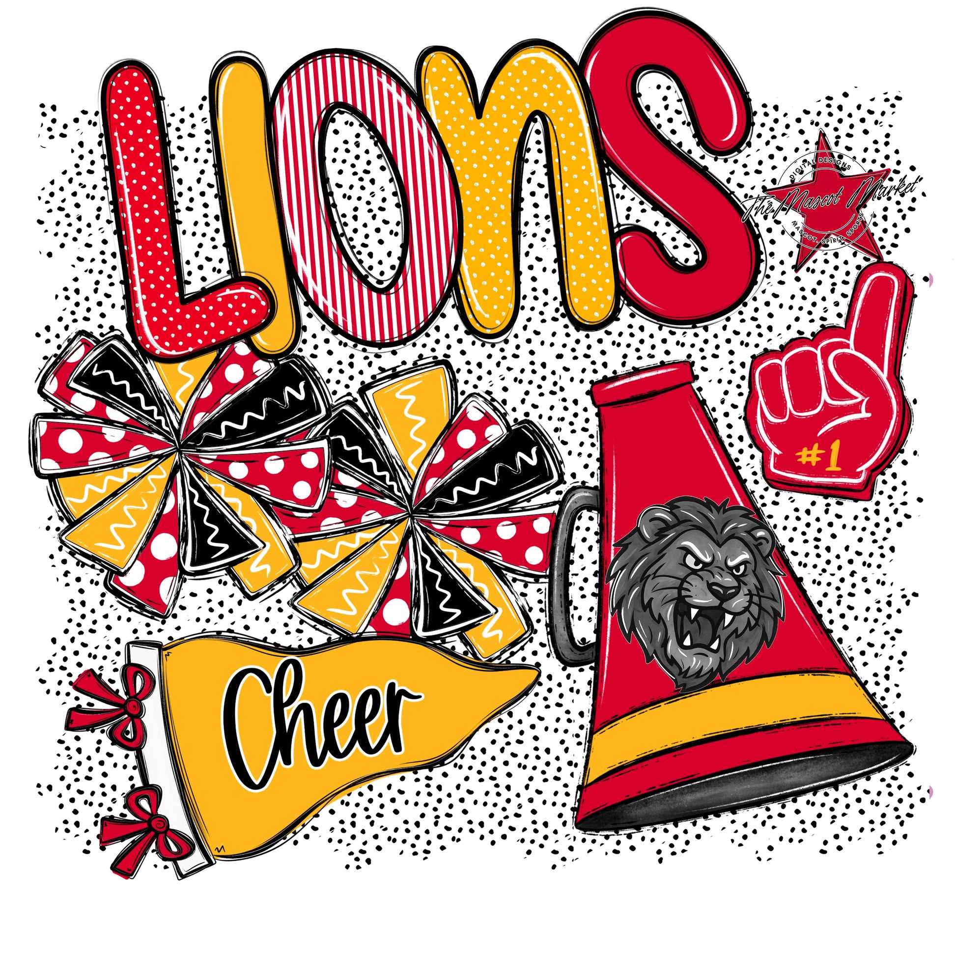 Lions Cheer Spirit-Red & Yellow