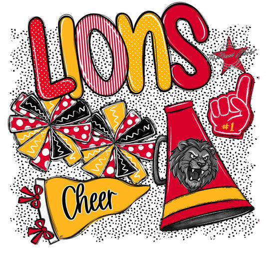 Lions Cheer Spirit-Red & Yellow