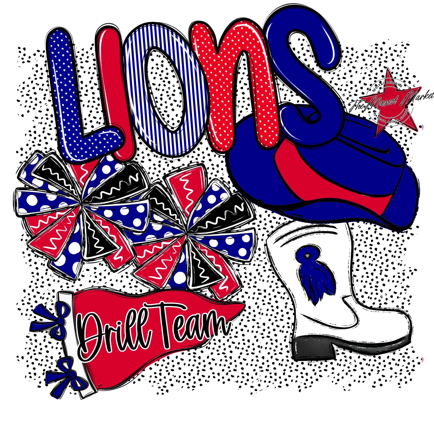 Lions Drillteam Spirit-Blue & Red