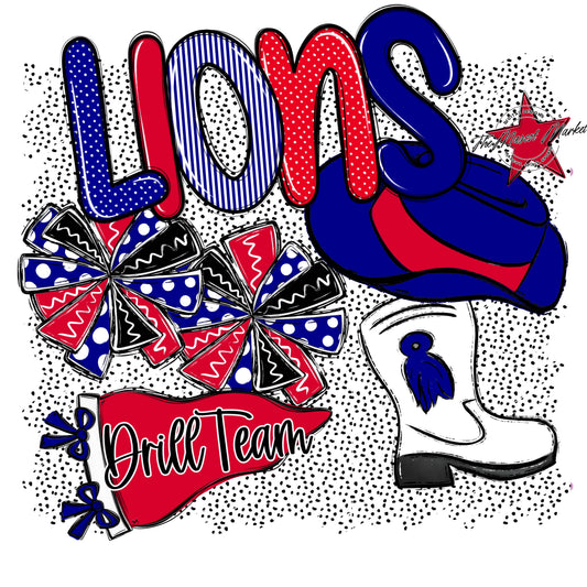 Lions Drillteam Spirit-Blue & Red