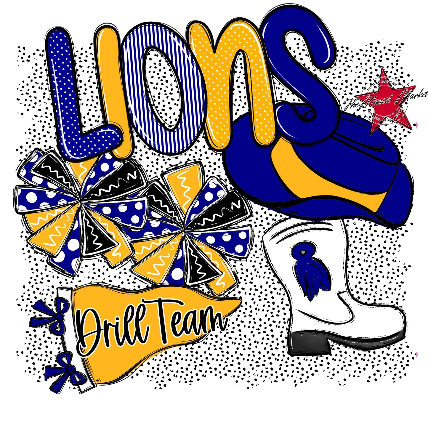Lions Drillteam Spirit-Blue & Yellow