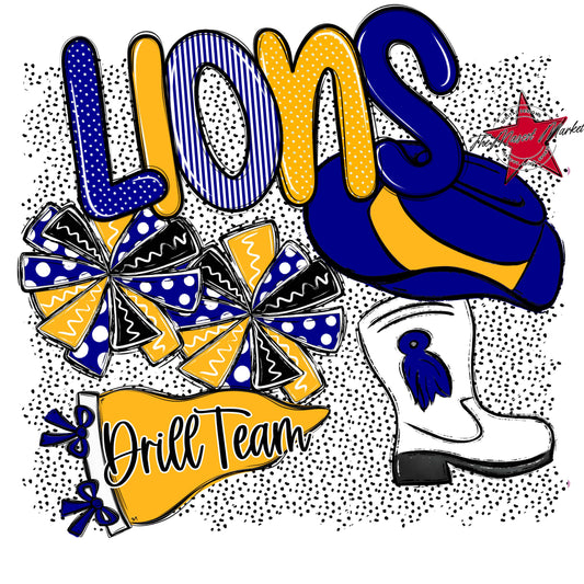 Lions Drillteam Spirit-Blue & Yellow