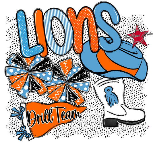 Lions Drillteam Spirit-Carolina Blue & Orange