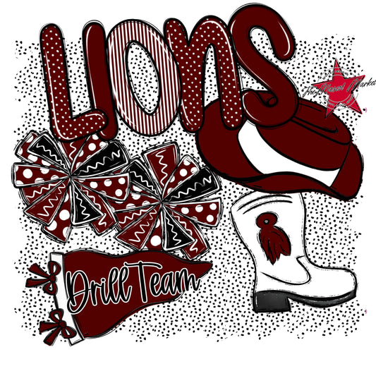 Lions Drillteam Spirit-Maroon