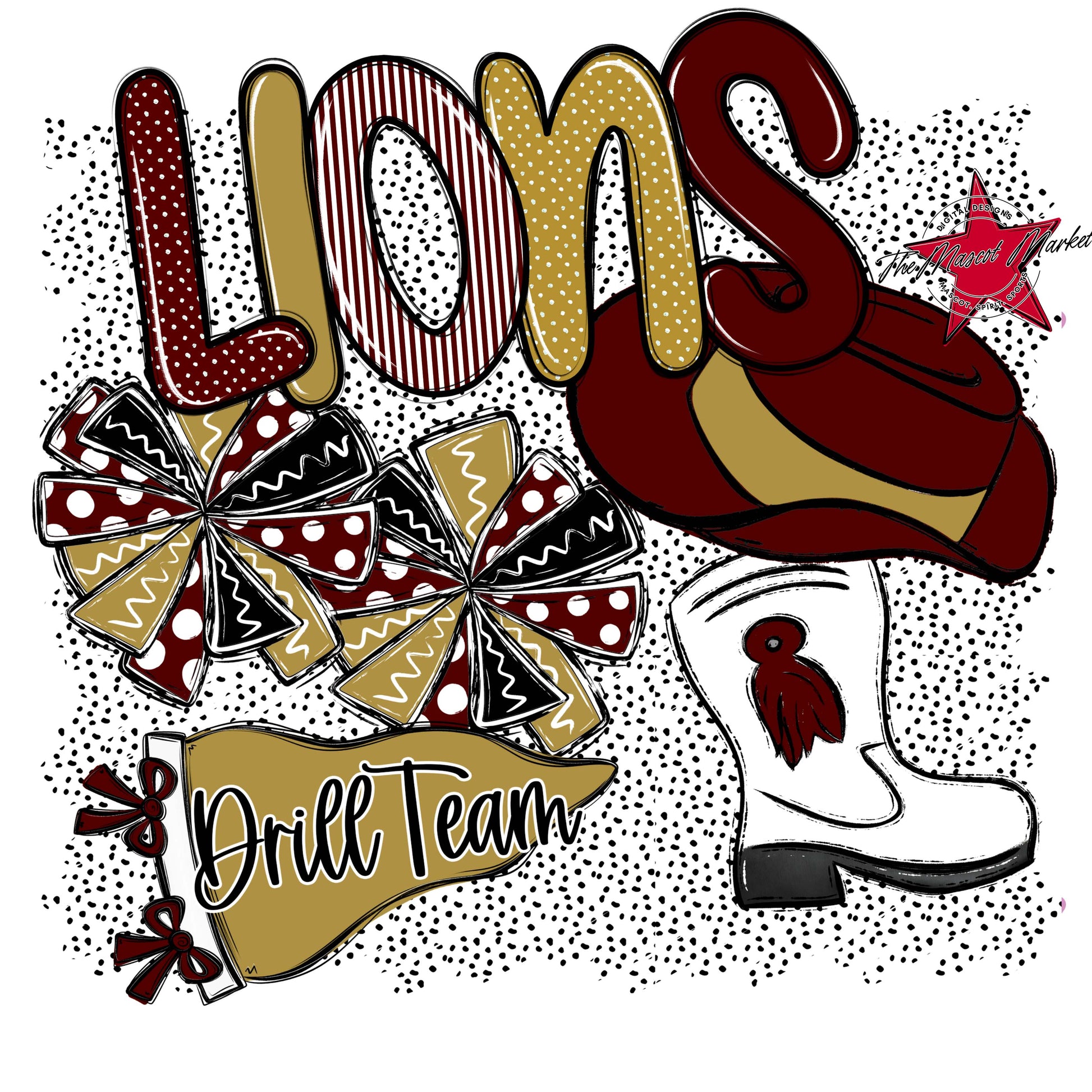Lions Drillteam Spirit-Maroon & Gold