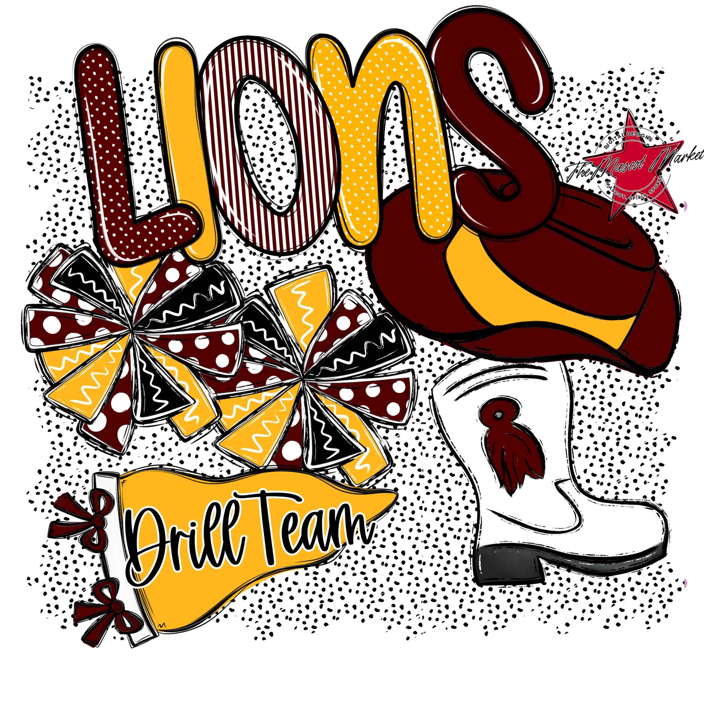 Lions Drillteam Spirit-Maroon & Yellow