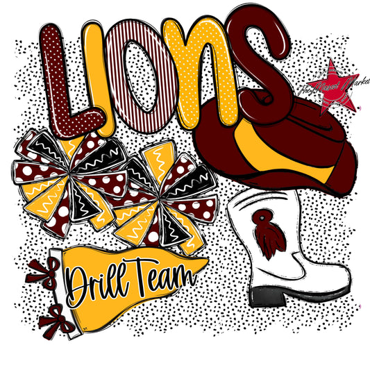Lions Drillteam Spirit-Maroon & Yellow