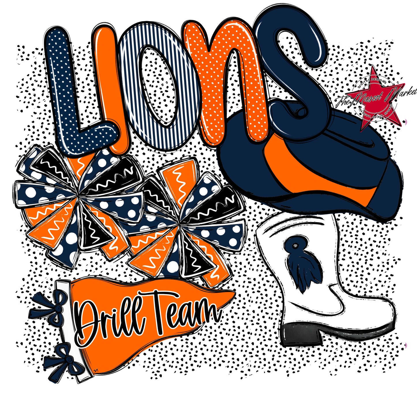 Lions Drillteam Spirit-Navy & Orange