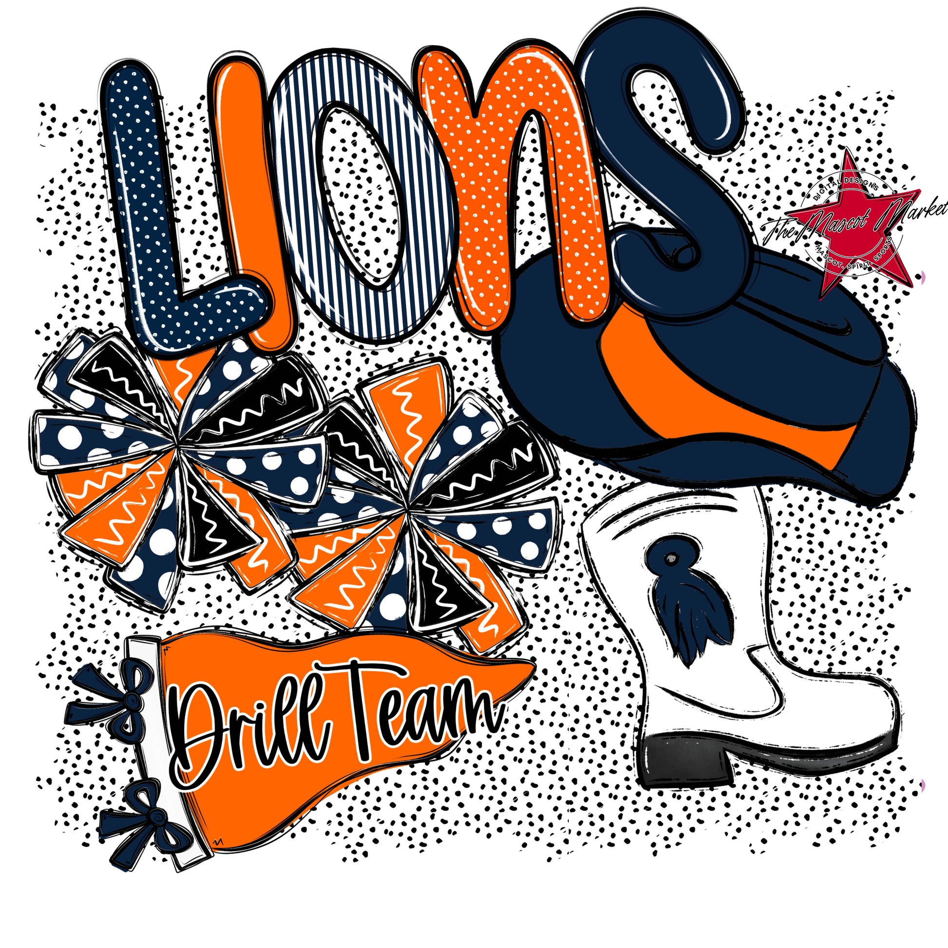 Lions Drillteam Spirit-Navy & Orange