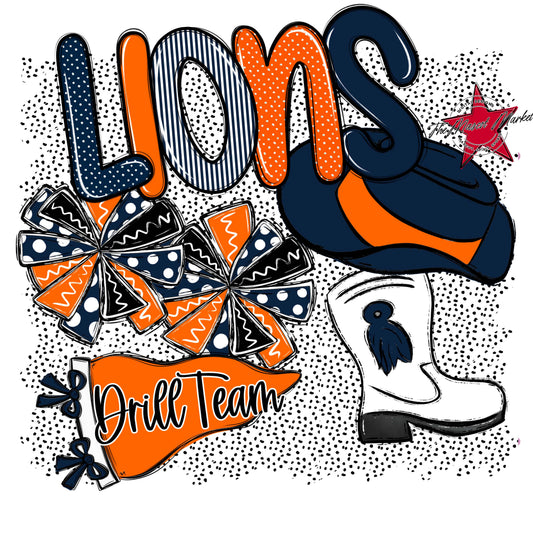 Lions Drillteam Spirit-Navy & Orange