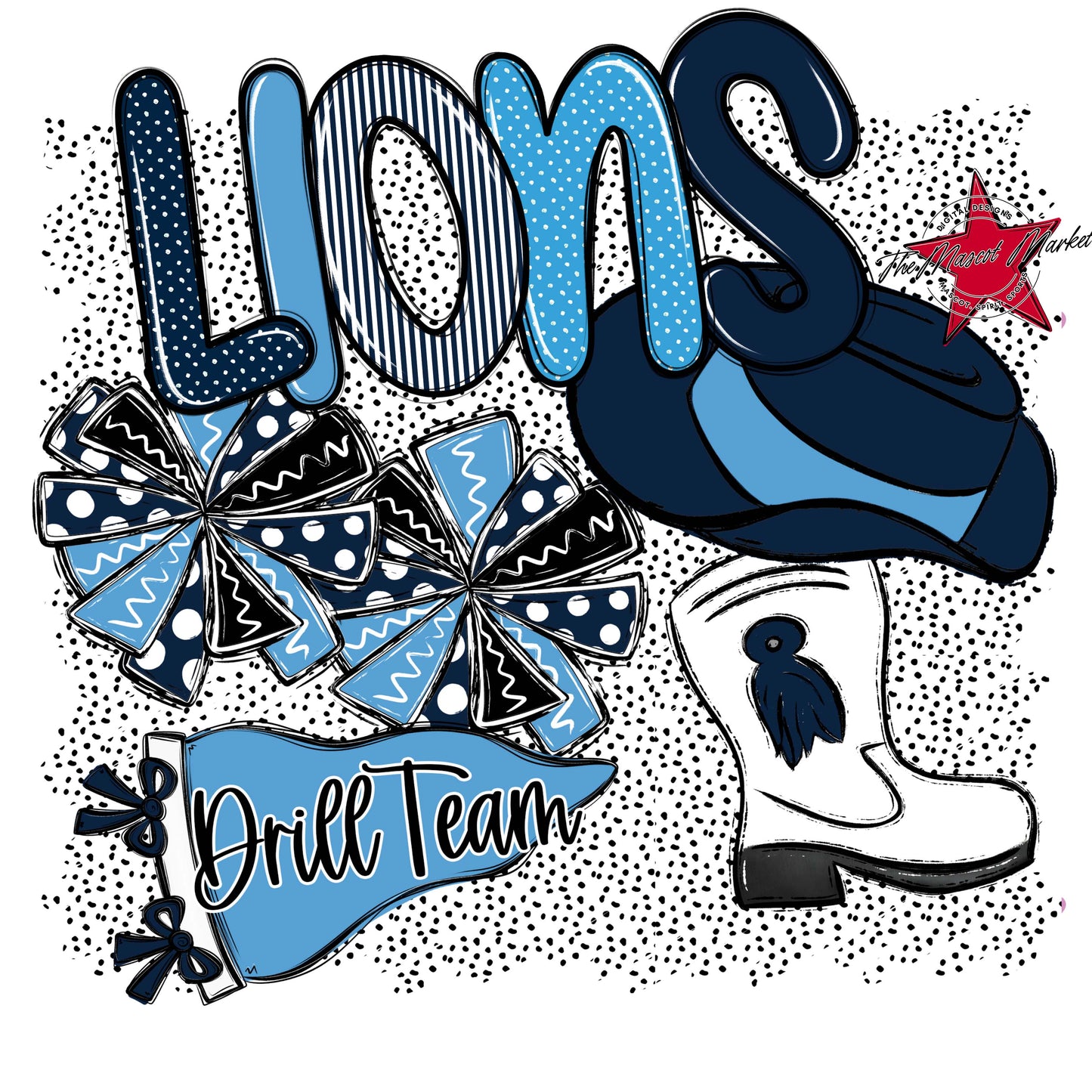 Lions Drillteam Spirit-Navy & Carolina Blue