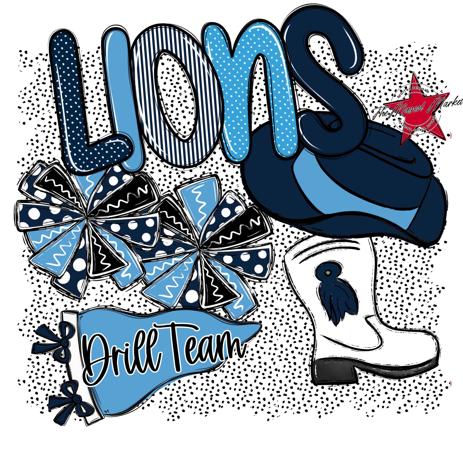 Lions Drillteam Spirit-Navy & Carolina Blue