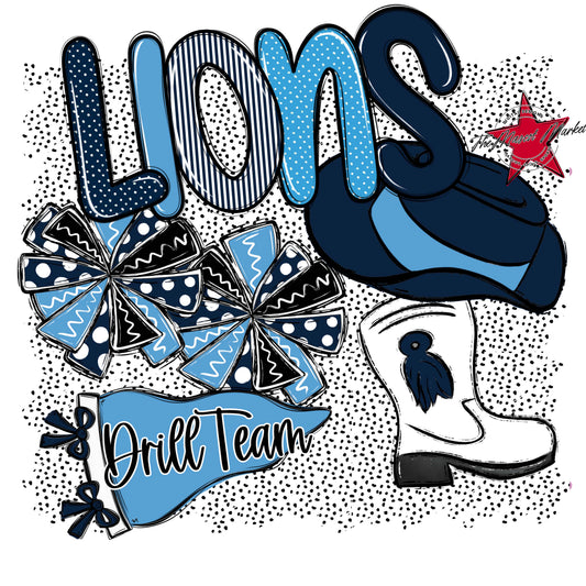 Lions Drillteam Spirit-Navy & Carolina Blue