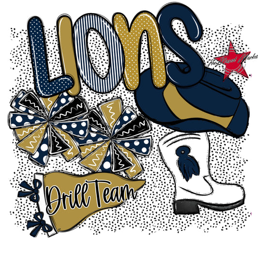 Lions Drillteam Spirit-Navy & Gold