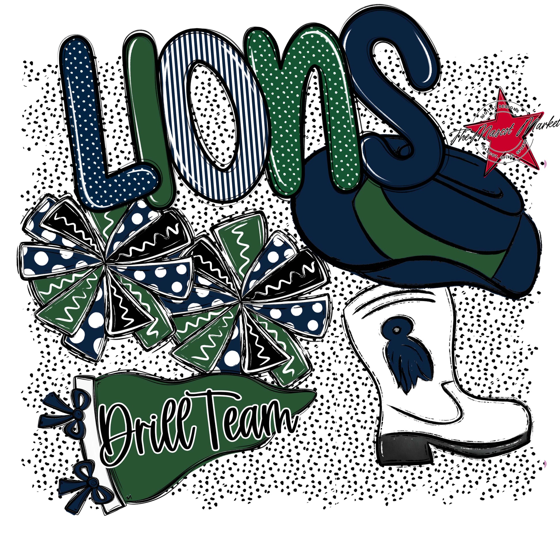 Lions Drillteam Spirit-Navy & Green