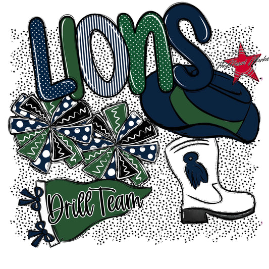 Lions Drillteam Spirit-Navy & Green