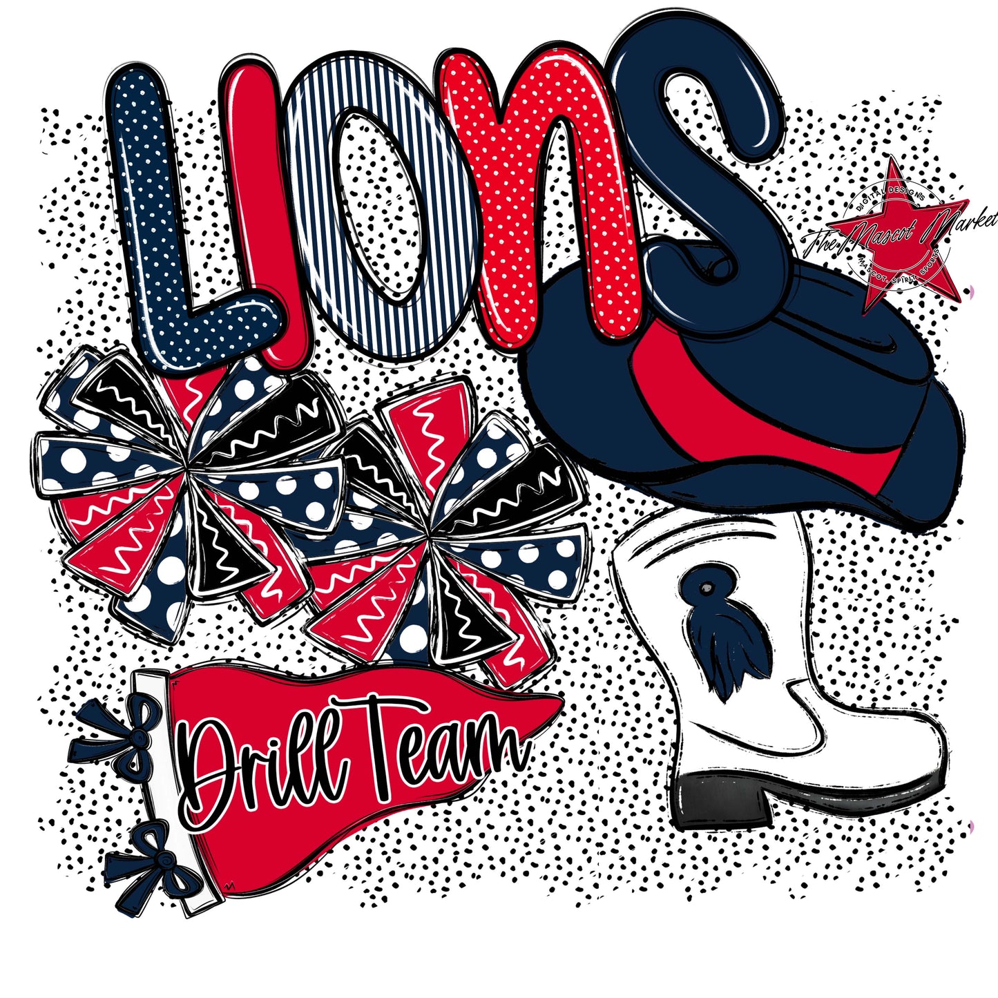 Lions Drillteam Spirit-Navy & Red