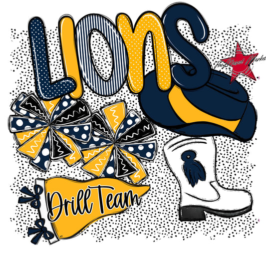 Lions Drillteam Spirit-Navy & Yellow