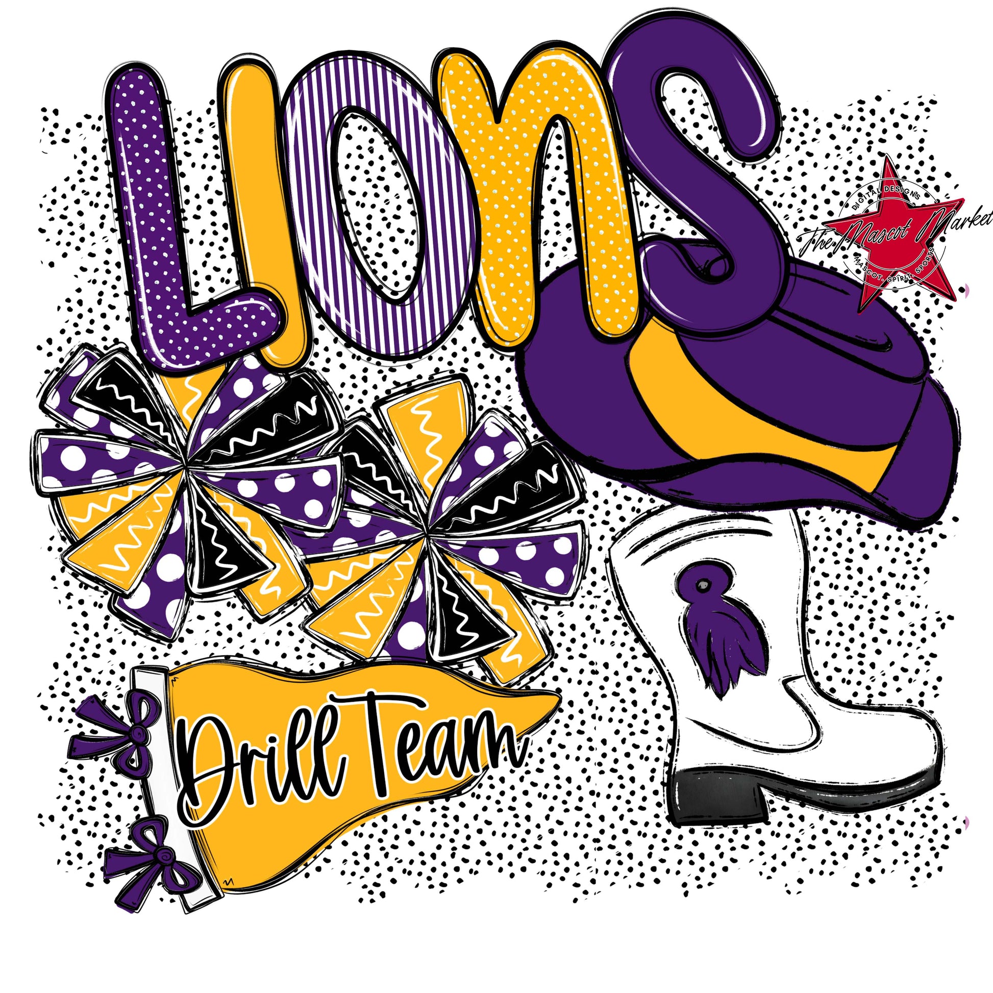 Lions Drillteam Spirit-Purple & Yellow