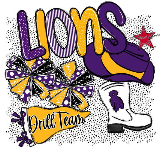 Lions Drillteam Spirit-Purple & Yellow