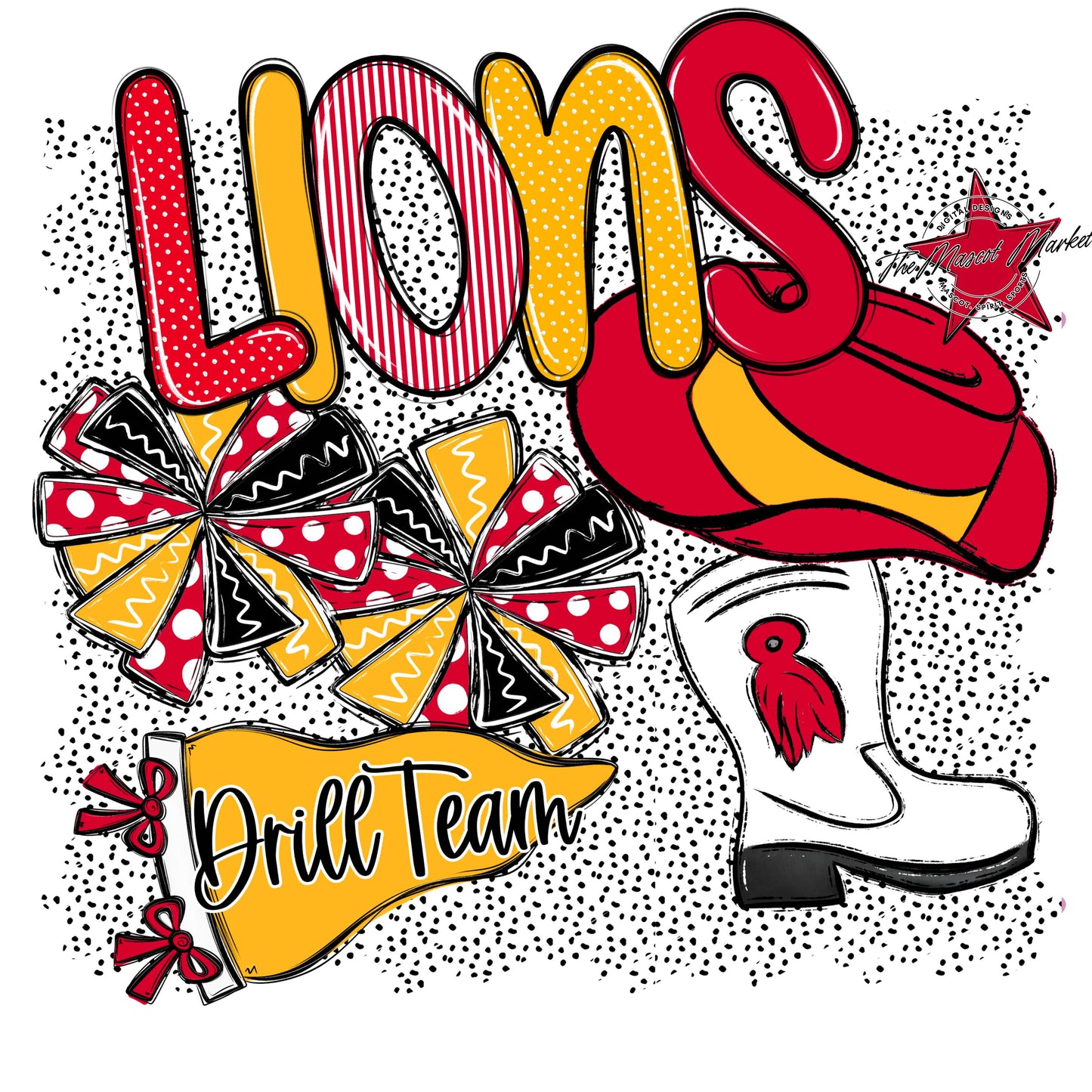 Lions Drillteam Spirit-Red & Yellow