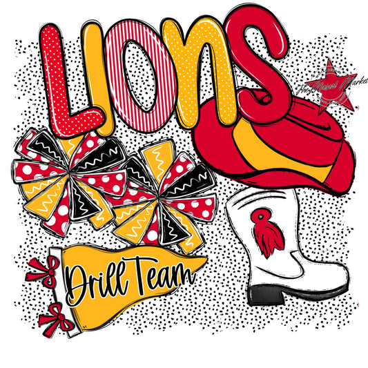 Lions Drillteam Spirit-Red & Yellow