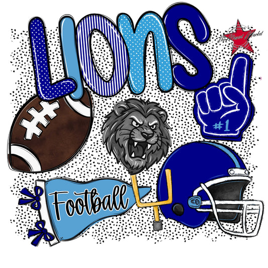 Lions Football Spirit-Blue & Carolina Blue