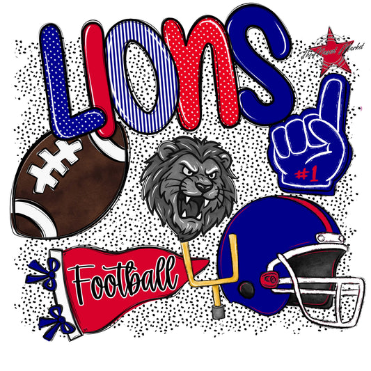 Lions Football Spirit-Blue & Red