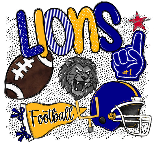 Lions Football Spirit-Blue & Yellow