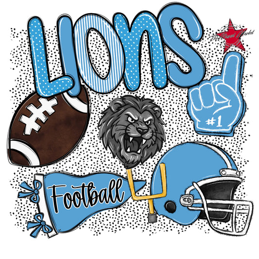 Lions Football Spirit-Carolina Blue