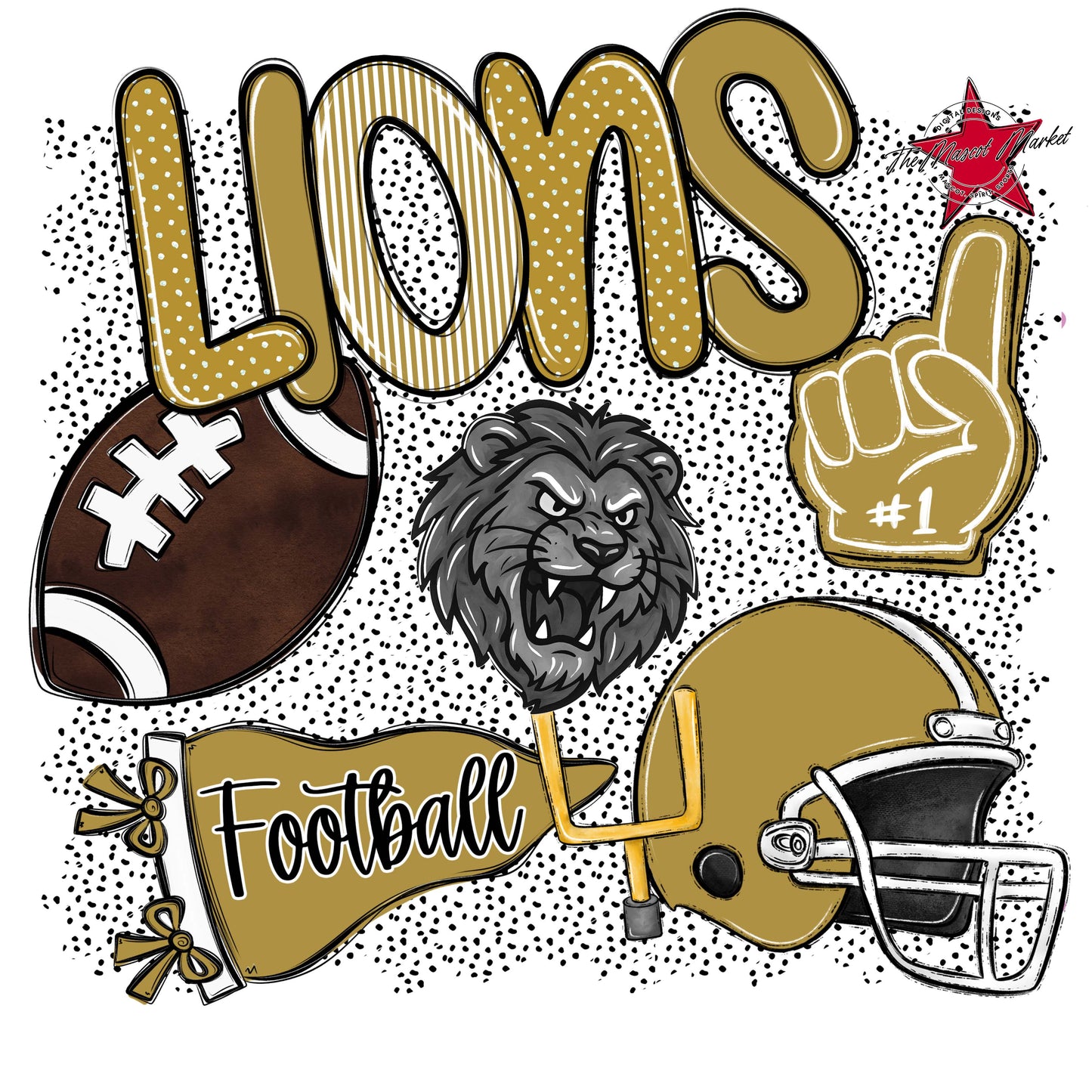 Lions Football Spirit-Gold