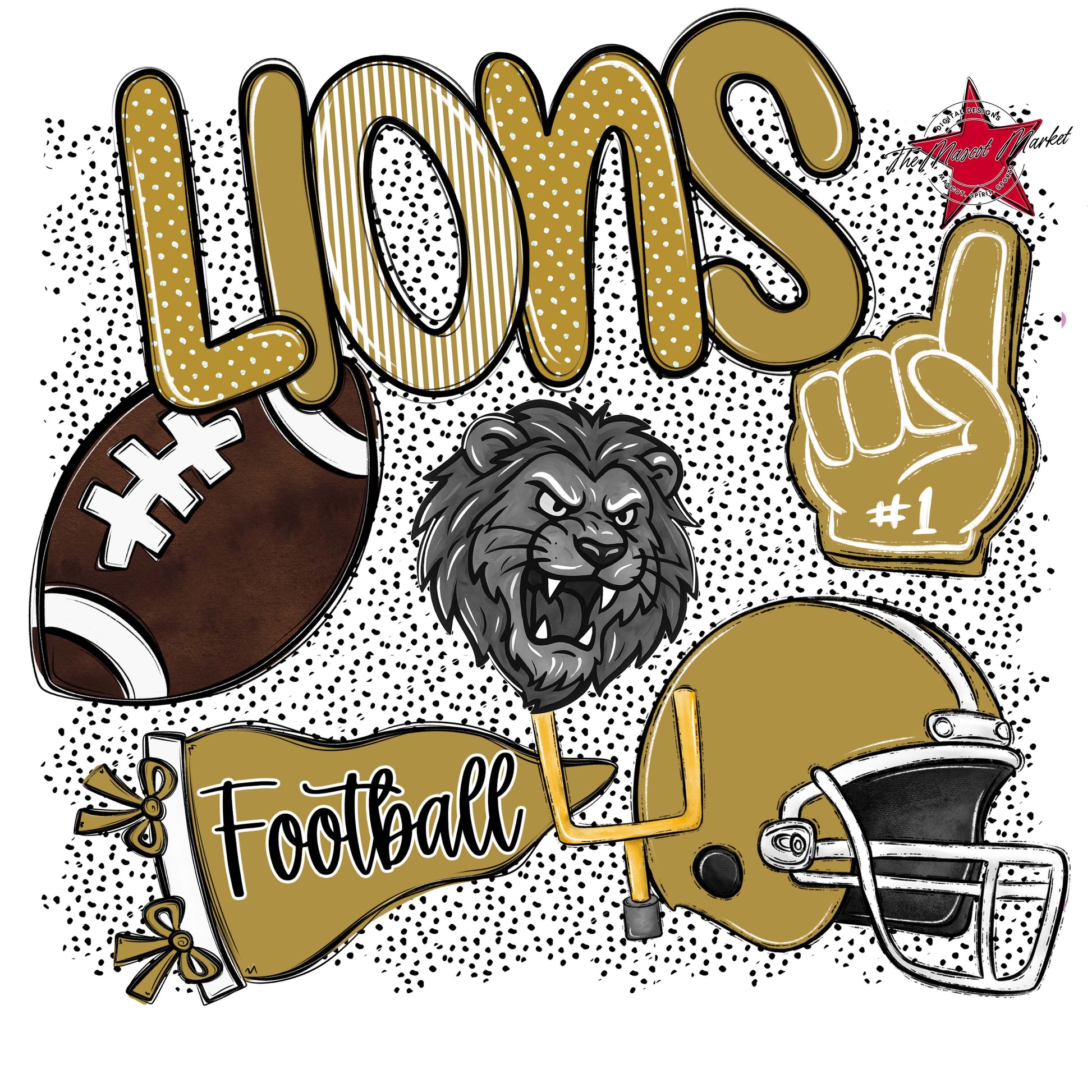 Lions Football Spirit-Gold
