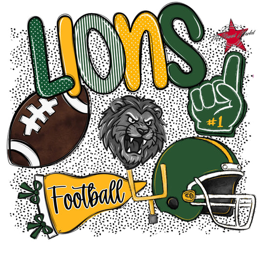 Lions Football Spirit-Green & Yellow