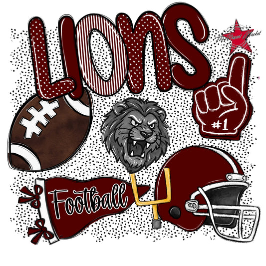 Lions Football Spirit-Maroon