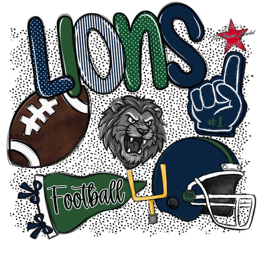 Lions Football Spirit-Navy & Green