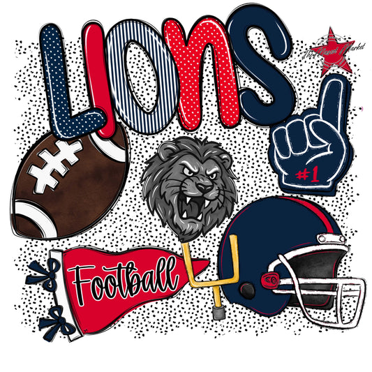 Lions Football Spirit-Navy & Red
