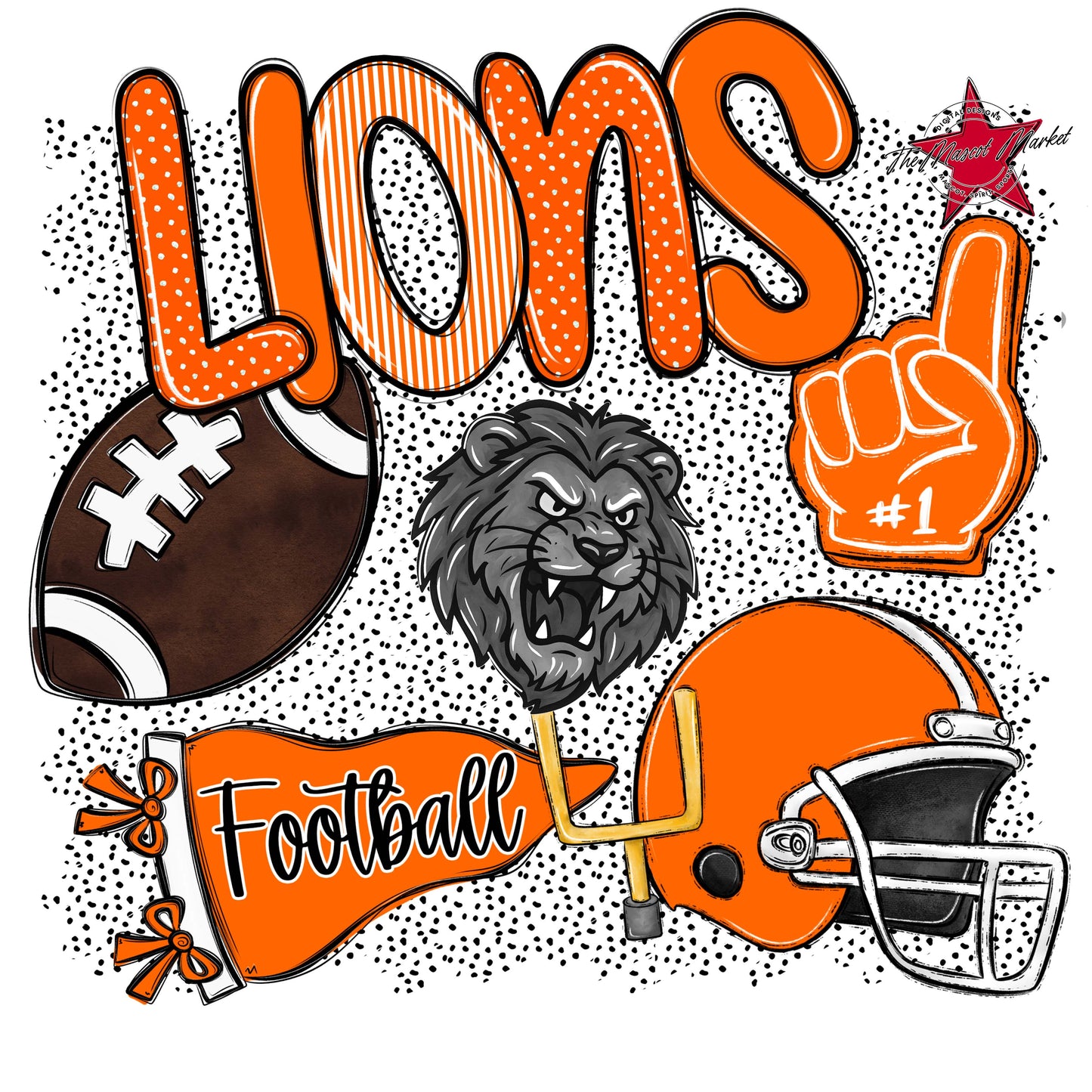 Lions Football Spirit-Orange