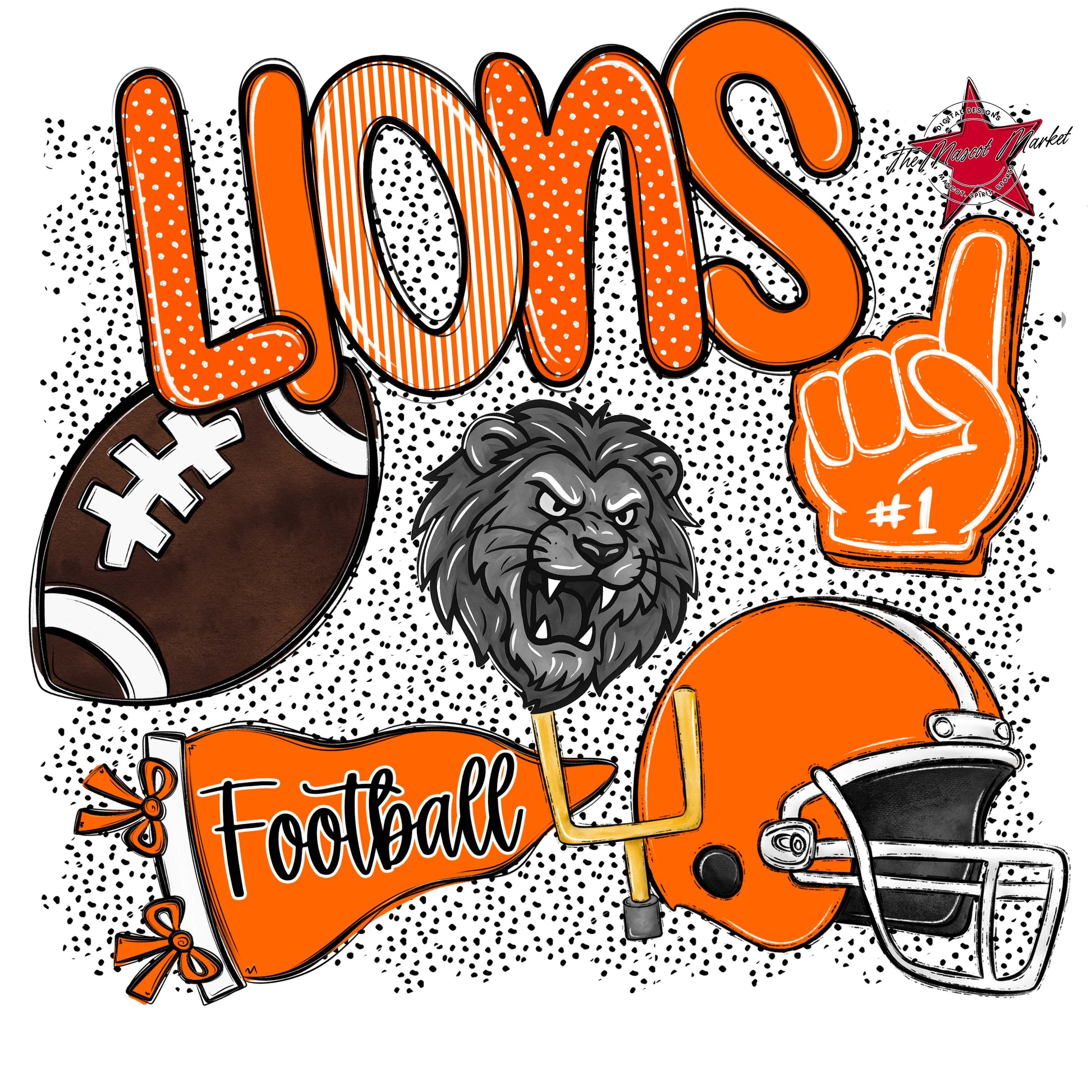 Lions Football Spirit-Orange
