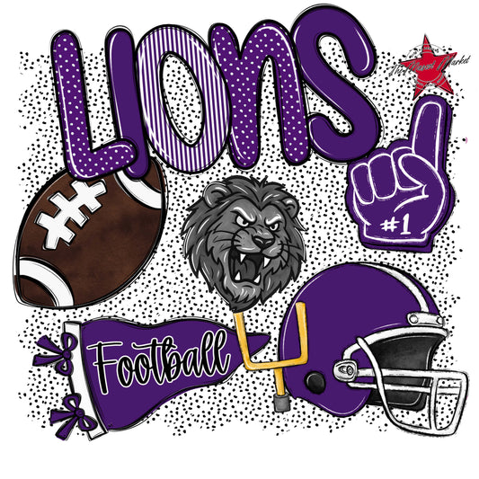 Lions Football Spirit-Purple