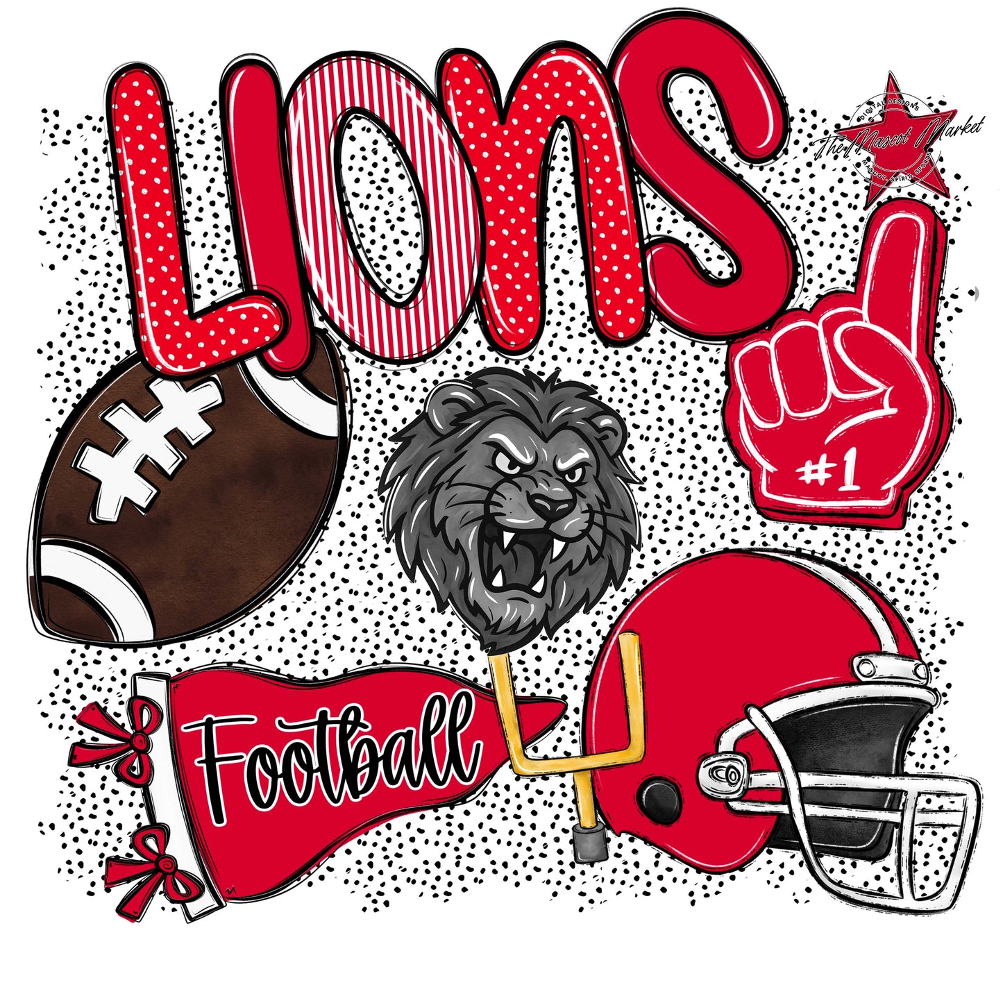 Lions Football Spirit-Red