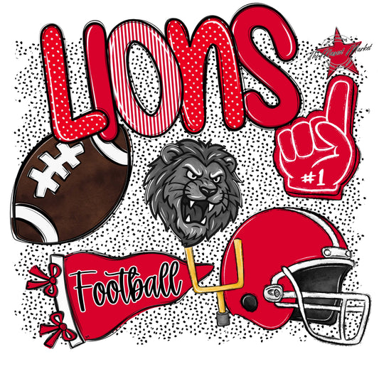 Lions Football Spirit-Red
