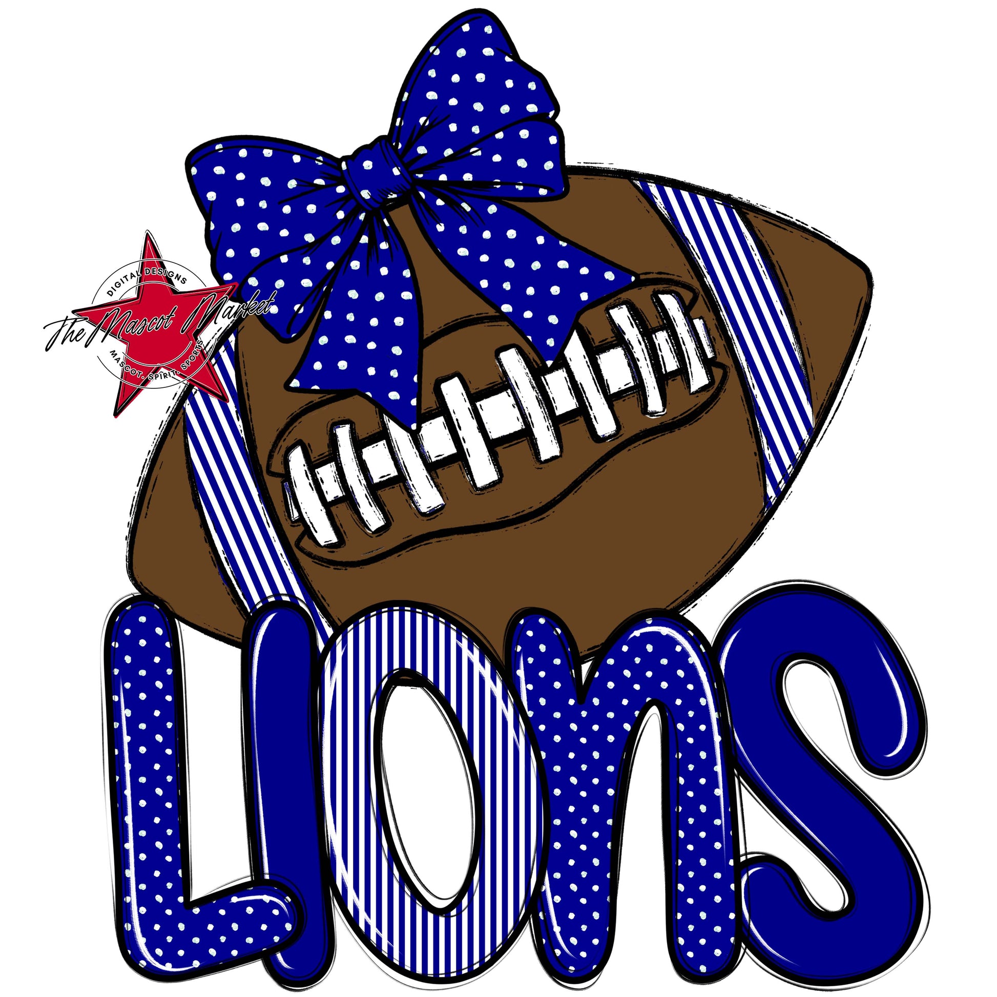 Lions Football Spirit Design-Blue