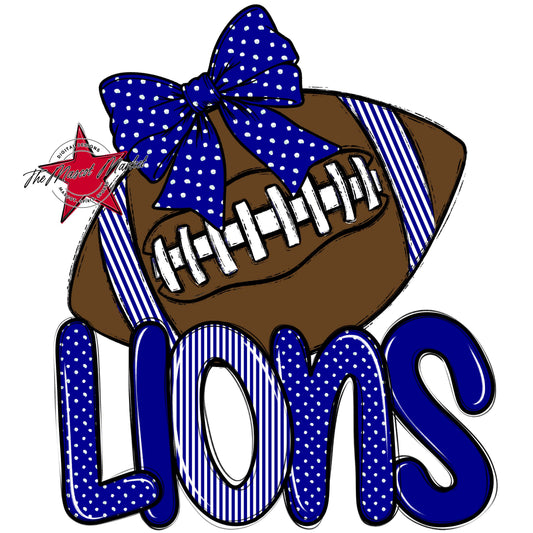 Lions Football Spirit Design-Blue